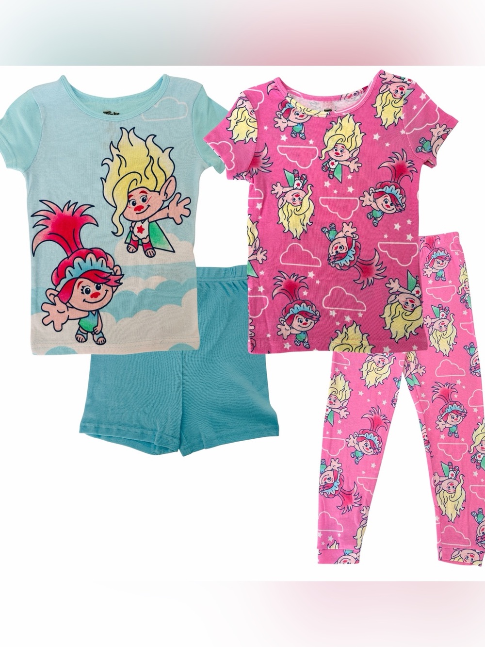 NWT DreamWorks Trolls 4 Piece Pajama Set Girls Size 6